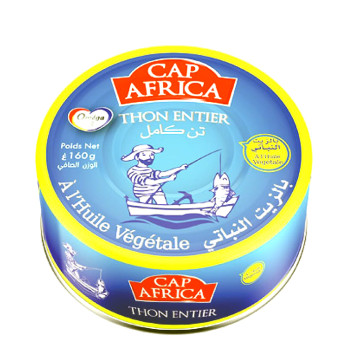 Тунець цілий в олії CAP AFRICA, 160 г