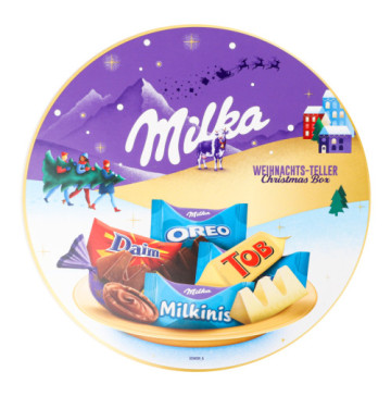 Асорті цукерок шоколадних та шоколаду Christmas box Milka к/у 198г