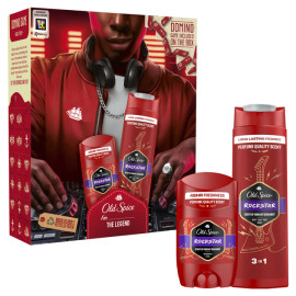 Набір Old Spice твердий  дезодорант 50мл+Гель для душа та шампунь 3 в 1 Rockstar 400мл