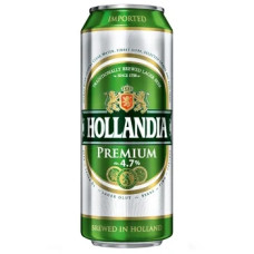 Пиво світле Hollandia premium lager 4.7% з/б 500мл