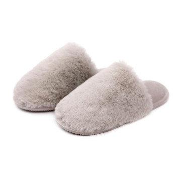 Капці домашні жіночі HS-LUX хутрянi закриті сірі р.38/39