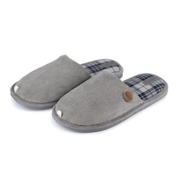 Капці домашні чоловiчi вельвет/клітинка сірий р.42/43