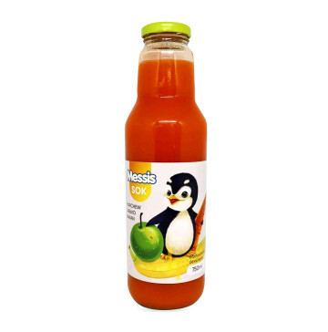 Сік MESSIS "Пінгвін" банан+ морква+ яблуко/скло  0.75л