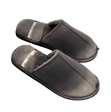 Капці чол HS-LUX замшевi з хутром сiрi р40/41