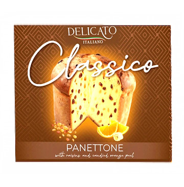 Панетоне Delicato традиційний з цукатами та  родзинками 500г
