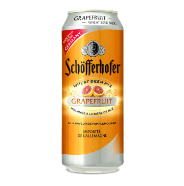 Сумiш пива з соком Schofferhofer пшеничне грейпфрут з/б 0.5л Німеччина