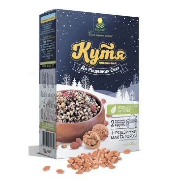 Крупа Терра кутя пшенична До різдвяних свят у варильних пакетиках  420г