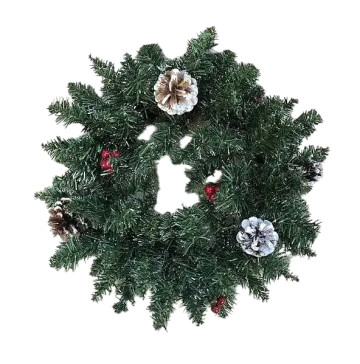 Вінок декоративний штучний Creston Frosted зелений 35см