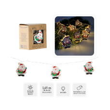 Гірлянда LED Санта Клаус дерев'яний 10L