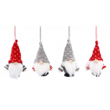 Прикраса-підвіска Гном червоні та  сірі 10см