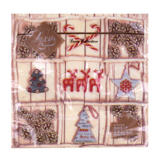 Серветка Luxy 33х33 3ш 18 шт Зимовий колаж