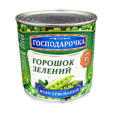 Горошок зелений Господарочка з/б 420г Горошок зелений Господарочка з/б 420г
