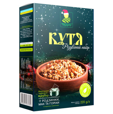 Крупа Терра кутя пшенична мак горіхи родзинки 220г
