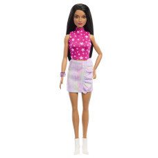 Лялька Barbie Модниця в рожевому топі з зірковим принтом