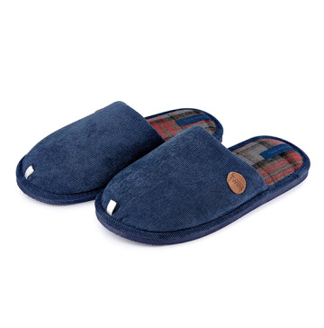 Капці домашні чоловiчi вельвет/клітинка синій р.40/41