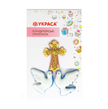 Кондитерська прикраса Два голуби з хрестиком