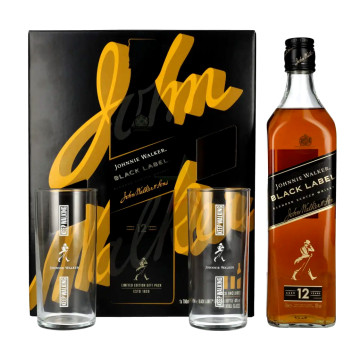 Набір Віскі Johnnie Walker Black label 0.7 л +2скл