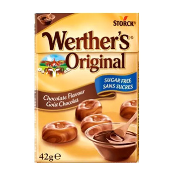 Льодяники Werther's original шоколадні без цукру 42г