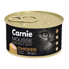 Корм д/дорослих котів Мус з куркою манго морквою та желе 85г ж/б Carnie