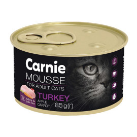 Корм м'ясний мус Carnie для дорослих котів індичка яблуко морква 85г