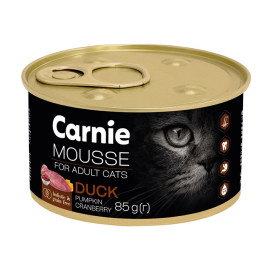 Корм м'ясний мус Carnie для дорослих котів качка гарбуз журавлина 85г