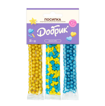 Посипка Добрик кондитерська перламутр Вільне небо 30г 3стіки