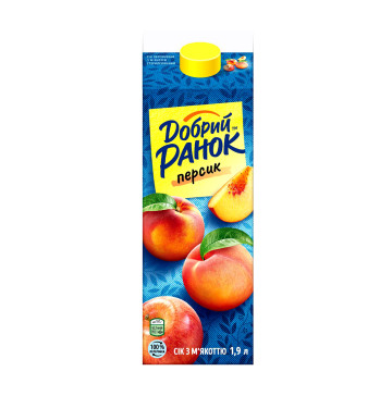 Сік Добрий Ранок персик з м'якоттю 1.9л