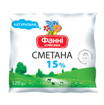 Сметана Фанні 15% п/е 325г