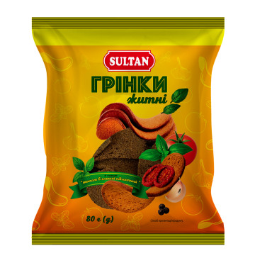 Грінки житні в'ялені томати Sultan 80г