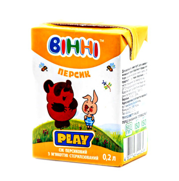 Сік Вінні персиковий з м'якоттю 0.2л
