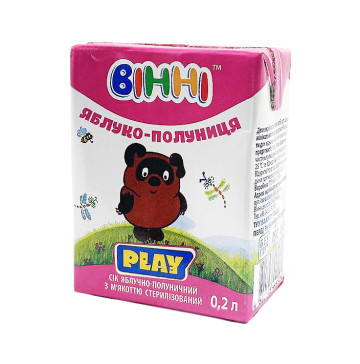 Сік Вінні яблуко - полуниця з м'якоттю 0.2л