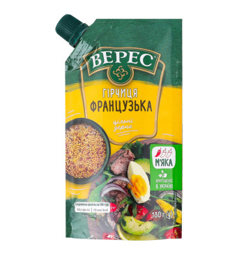 Гірчиця цільні зерна нестерилізована Французька Верес д/п 130г Гірчиця цільні зерна нестерилізована Французька Верес д/п 130г