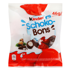 Цукерки з молочного шоколаду з молочною начинкою та горіхами Schoko-Bons Kinder м/у 46г