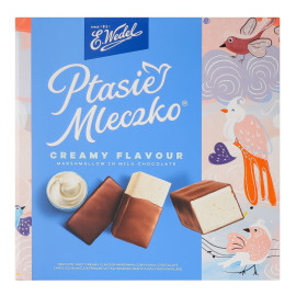 Цукерки з вершковим смаком в молочному шоколаді Пташине молоко E.Wedel к/у 340г