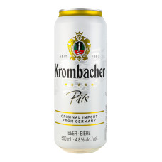 Пиво 0.5л 4.8% світле фільтроване пастеризоване Pils Krombacher з/б