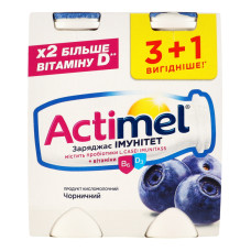 Продукт кисломолочний 1.4% чорничний Actimel к/у 4x100г