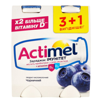 Продукт кисломолочний 1.4% чорничний Actimel к/у 4x100г