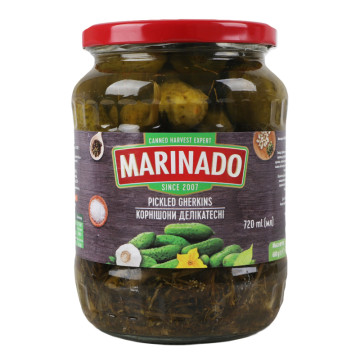 Корнішони мариновані Делікатесні Marinado с/б 680г