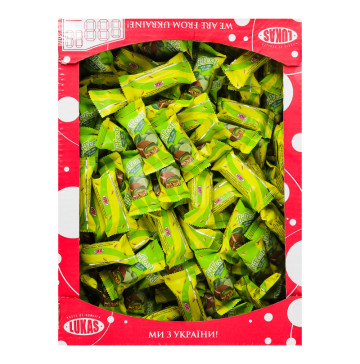 Цукерки глазуровані кондитерською глазур'ю з грильяжно-желейним корпусом зі смаком лайму BiFesti Lukas ваг