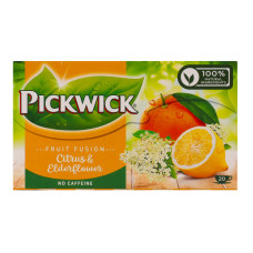 Чай фруктово-трав'яний ароматизований Цитрус-бузина Fruit fusion Pickwick к/у 20х2г