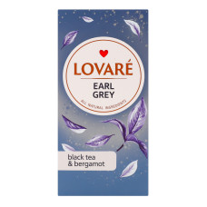 Чай чорний цейлонський байховий дрібний з бергамотом Earl Grey Lovare к/у 24х2г