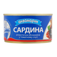 Сардина атлантична обсмажена в томатному соусі Аквамарин з/б 230г