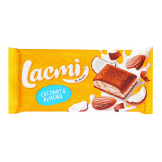 Шоколад молочний з мигдалем, кокосовим кремом та рисовими кульками Coconut&Almond Lacmi Roshen м/у 84г