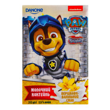 Коктейль молочний 2.5% Вершково-ванільний Paw Patrol Danone т/п 212г