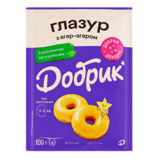 Глазур з агар-агаром зі смаком лимона жовта Добрик м/у 100г
