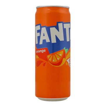 Напій безалкогольний сильногазований соковмісний на ароматизаторах Orange Fanta з/б 330мл