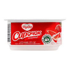 Сирок 5% збитий з наповнювачем фруктовим Полуниця Чудо ст 100г