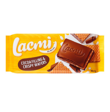 Шоколад молочний з шоколадною начинкою та вафлею Lacmi Roshen м/у 90г