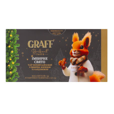 Чай чорний байховий з імбирем, корицею та кардамоном Імбирне свято Graff к/у 20х1.8г