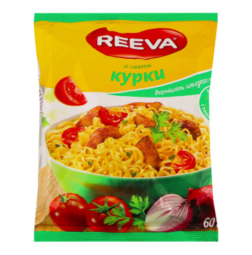 Вермішель швидкого приготування зі смаком курки Reeva м/у 60г